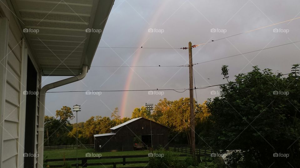 Rainbow Over Barn