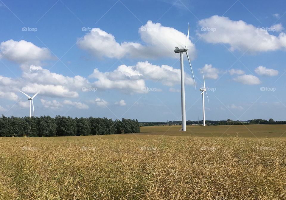 Wind turbines in Skåne, Sweden.