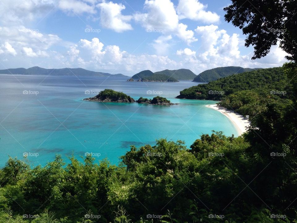 High angle view of beach