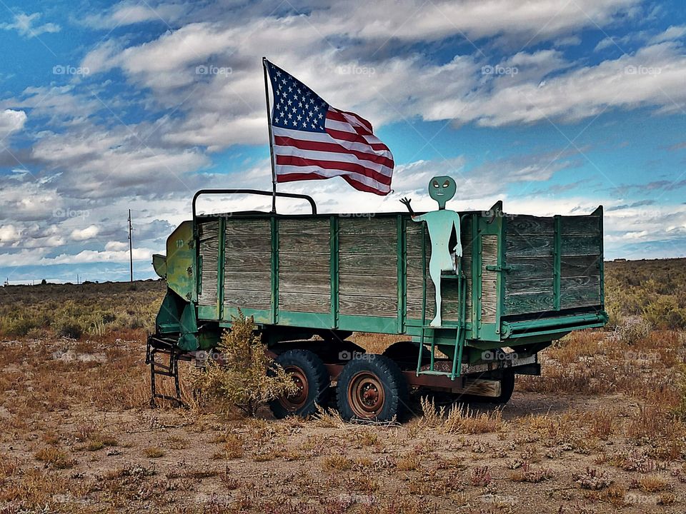 Flag flying at UFO Watchtower, CO