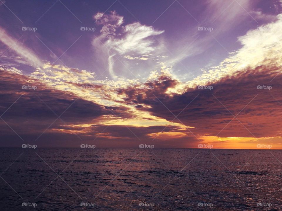 Multicolored sunset.