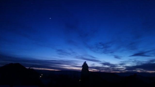 Sunset, Dusk, No Person, Moon, Evening