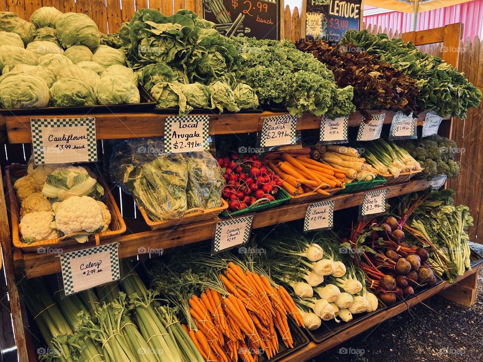 Colorful vegetables at market