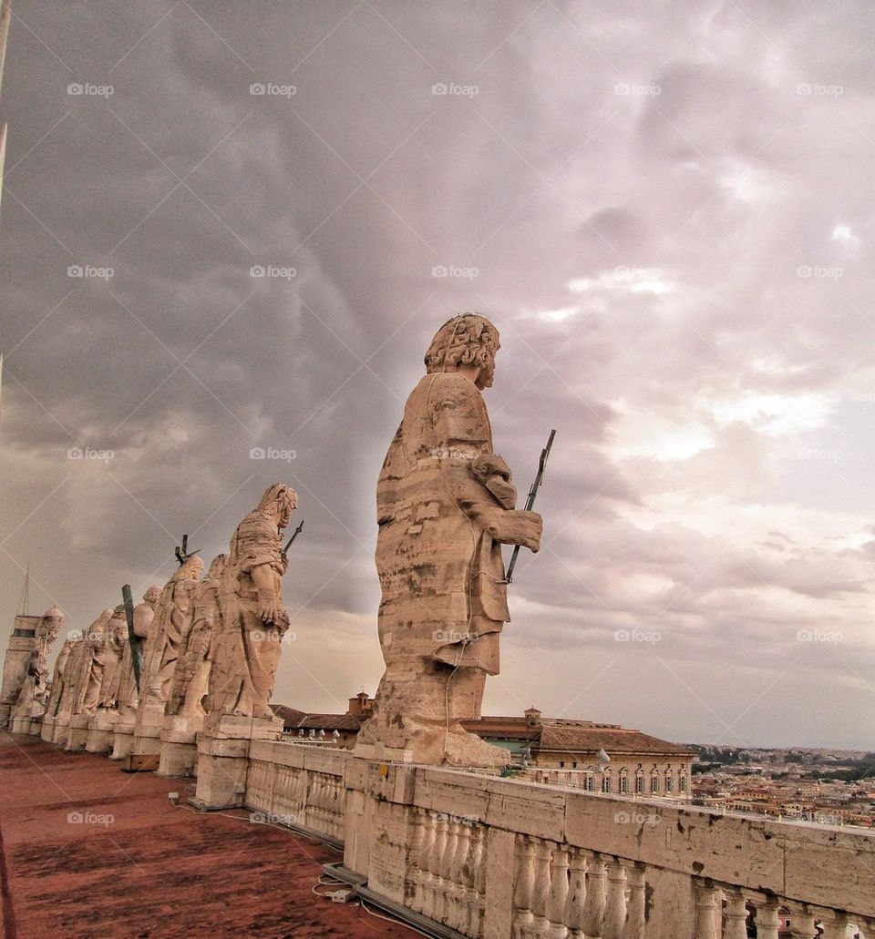 Statues on the roof