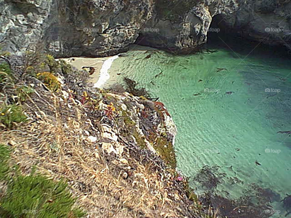 Cliff over looking water below