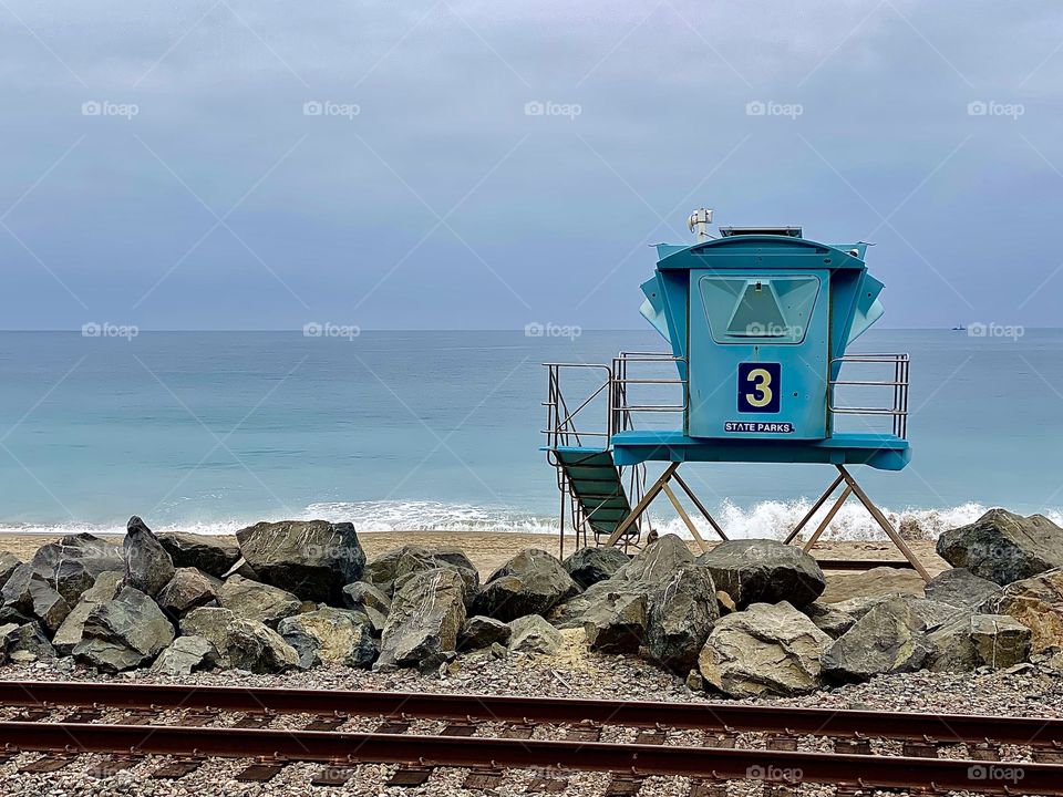 Foap Mission Odd Numbers! One Lifeguard Stand, Southern California Coastal Landscape!