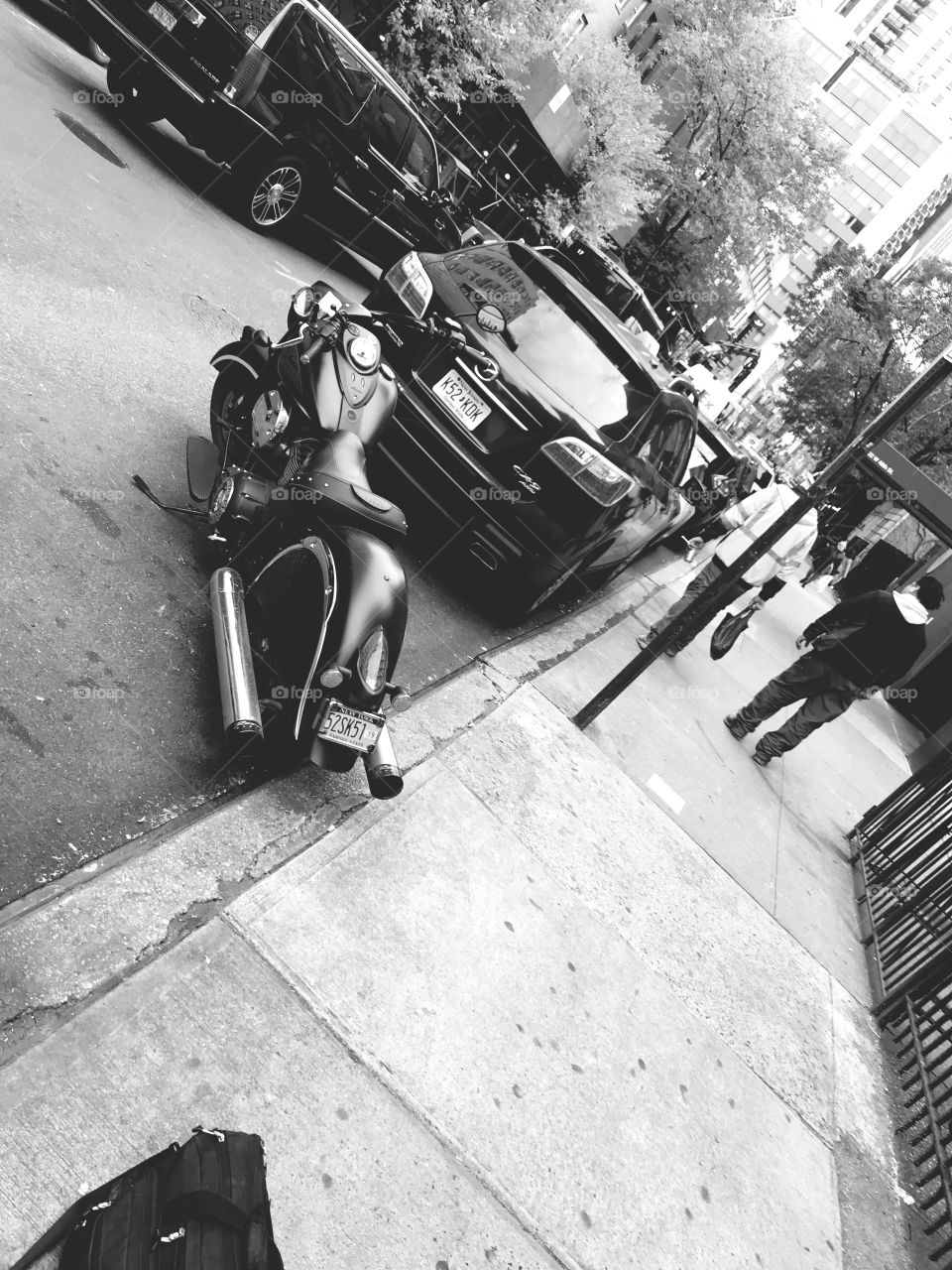 Cool motorcycle on West 48th Street.