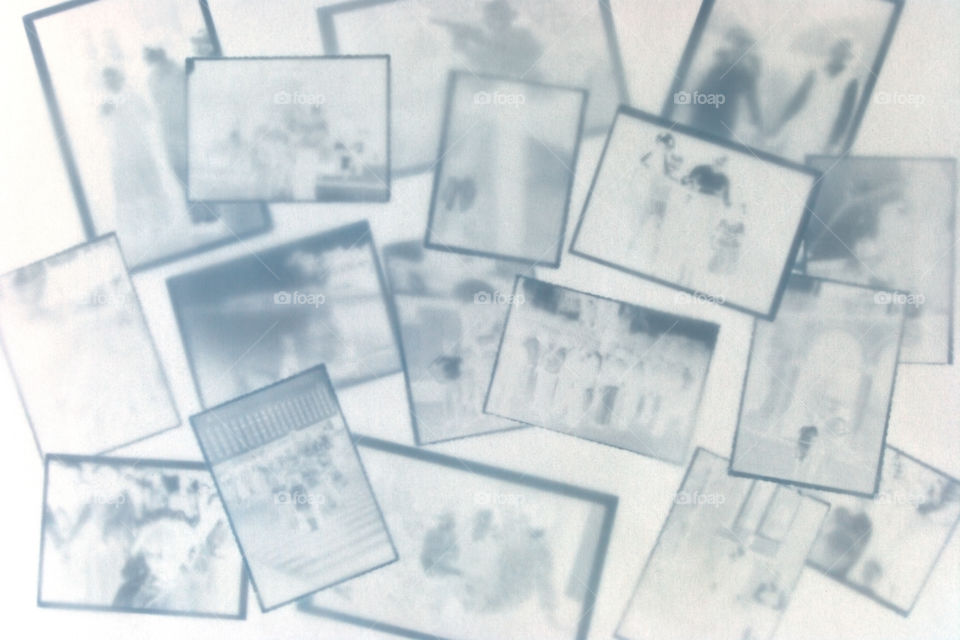 Negatives photos background. Background composed of old negative photos