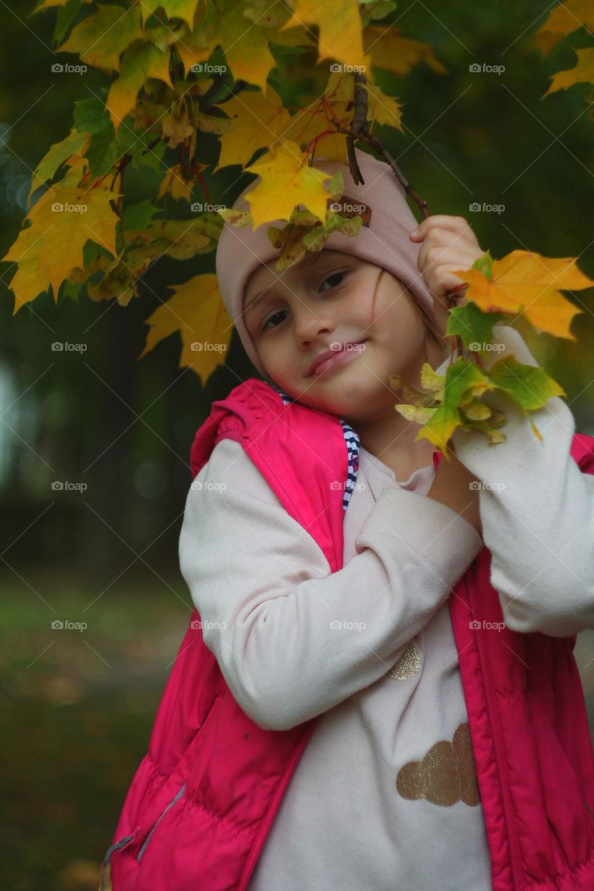 girl in autumn forest