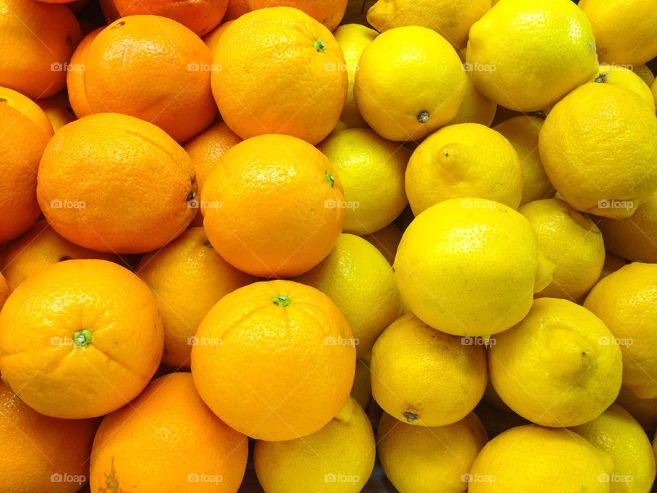 High angle view of citrus fruit