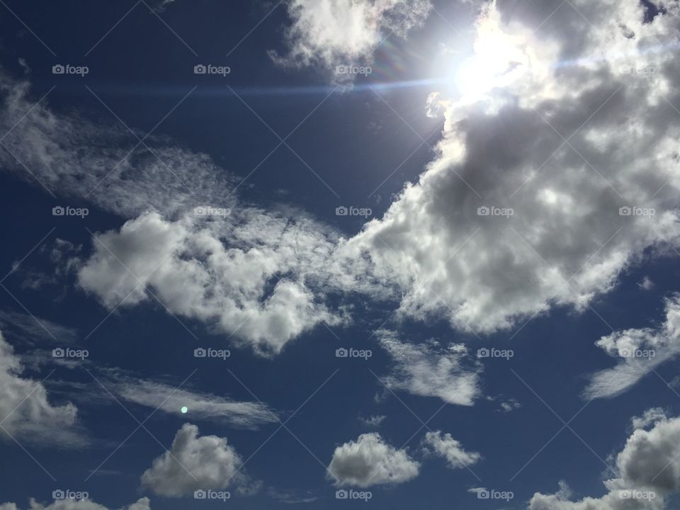 Cloudy sky with sunlit appearance 