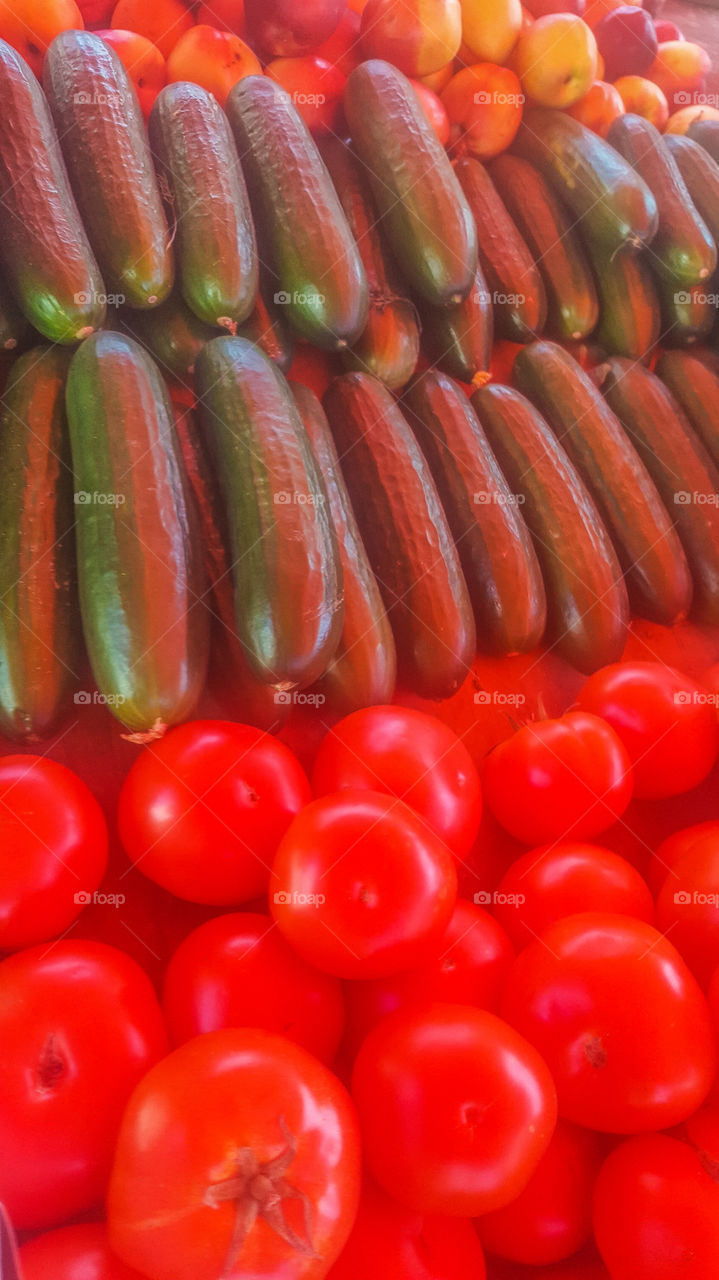 cucumbers and tomatoes