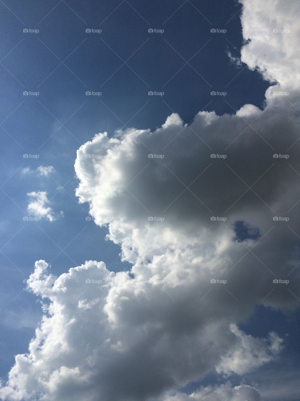 The Sky. Observing the blue sky and the white clouds.