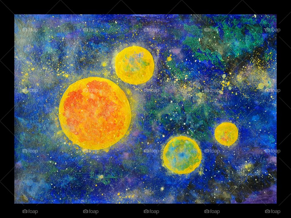 Photo of my own painting of universe