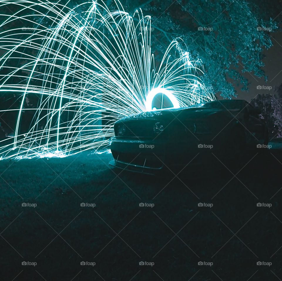 Coyote in the dark. Using a little steel wool and a little knowledge of photography you can create this amazing show 