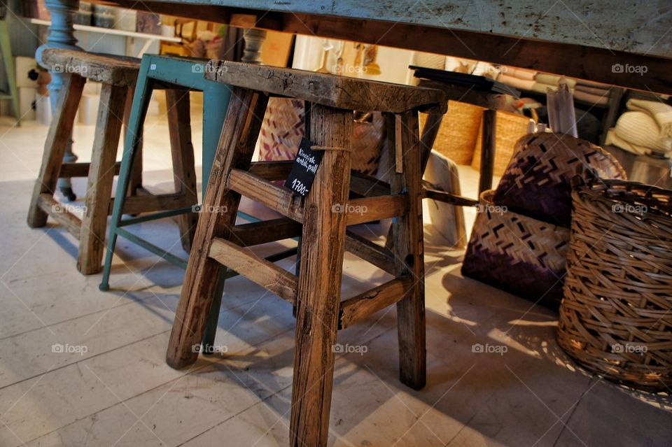 Stools in a row