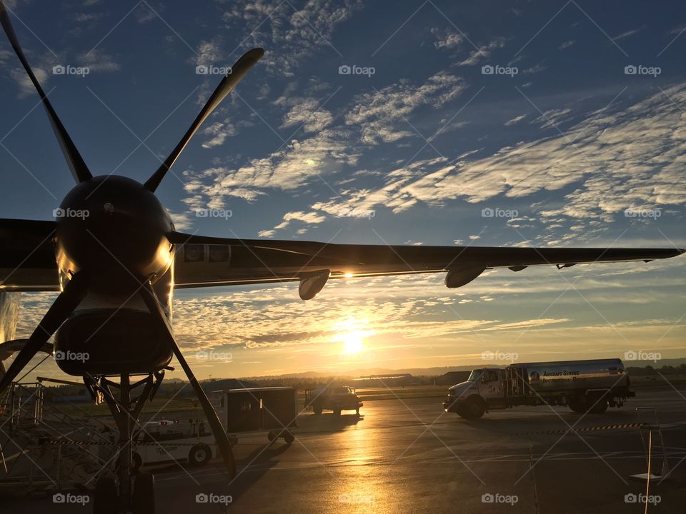 Sunset, Airplane, Aircraft, No Person, Airport