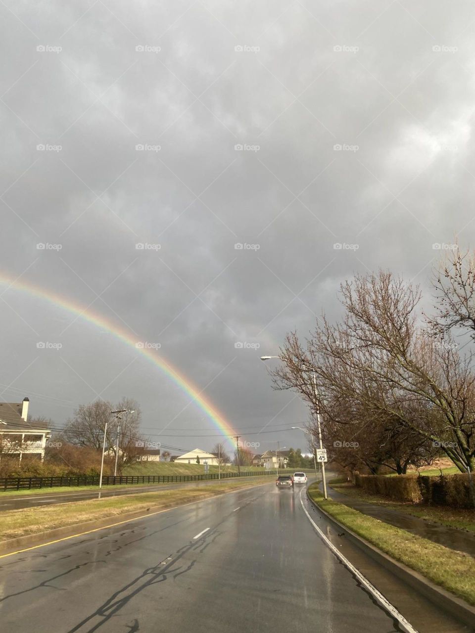 Rain, Road, Rainbow, Storm, Weather