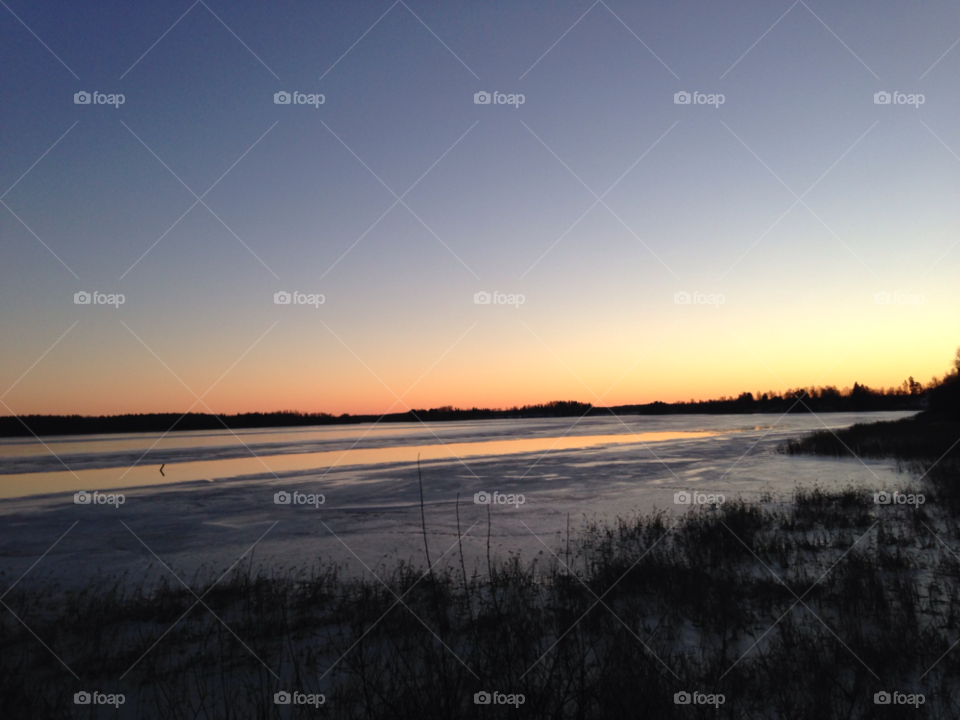 winter sweden sunset lake by rui.dellavanzi