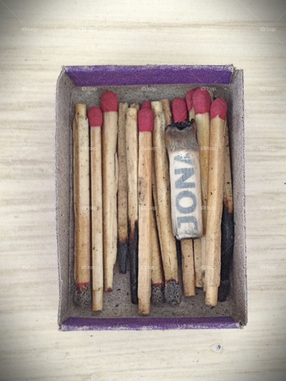 Matchsticks and a half smoked joint / roach