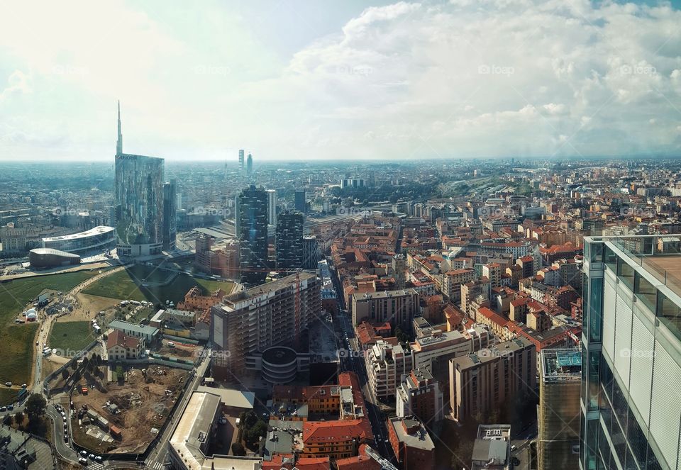 view from the Lombardy's skyscraper, Milan