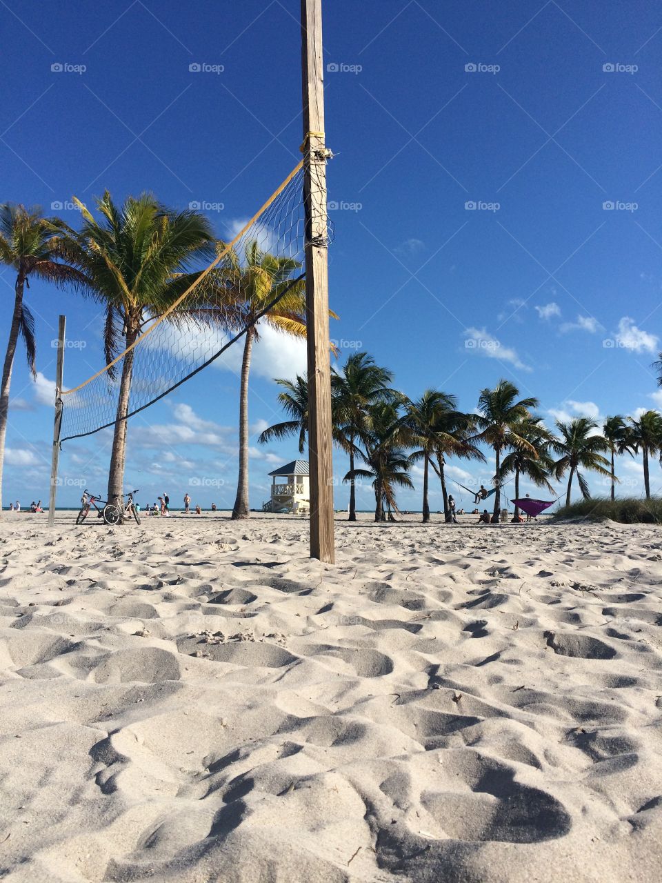 Sandy beach volleyball