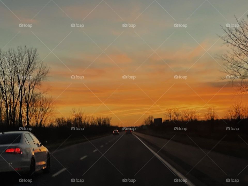 Car on the highway...