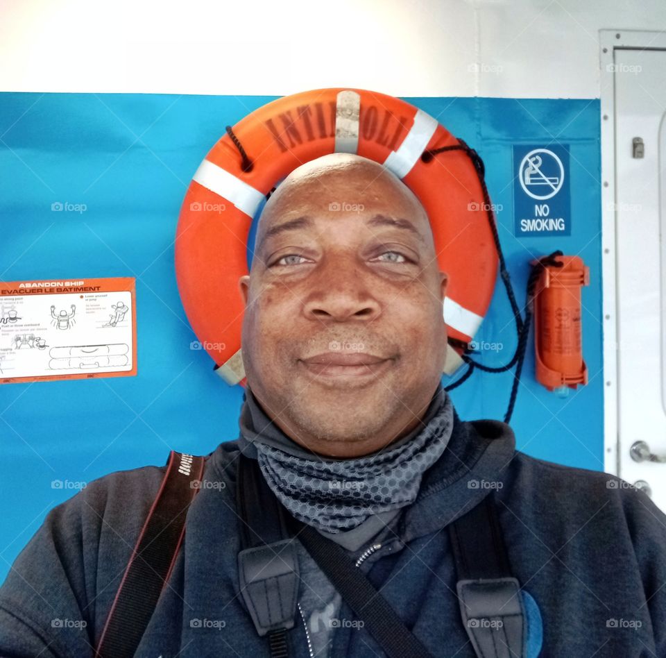 selfie pic, on the Vallejo ferry headed to San Francisco