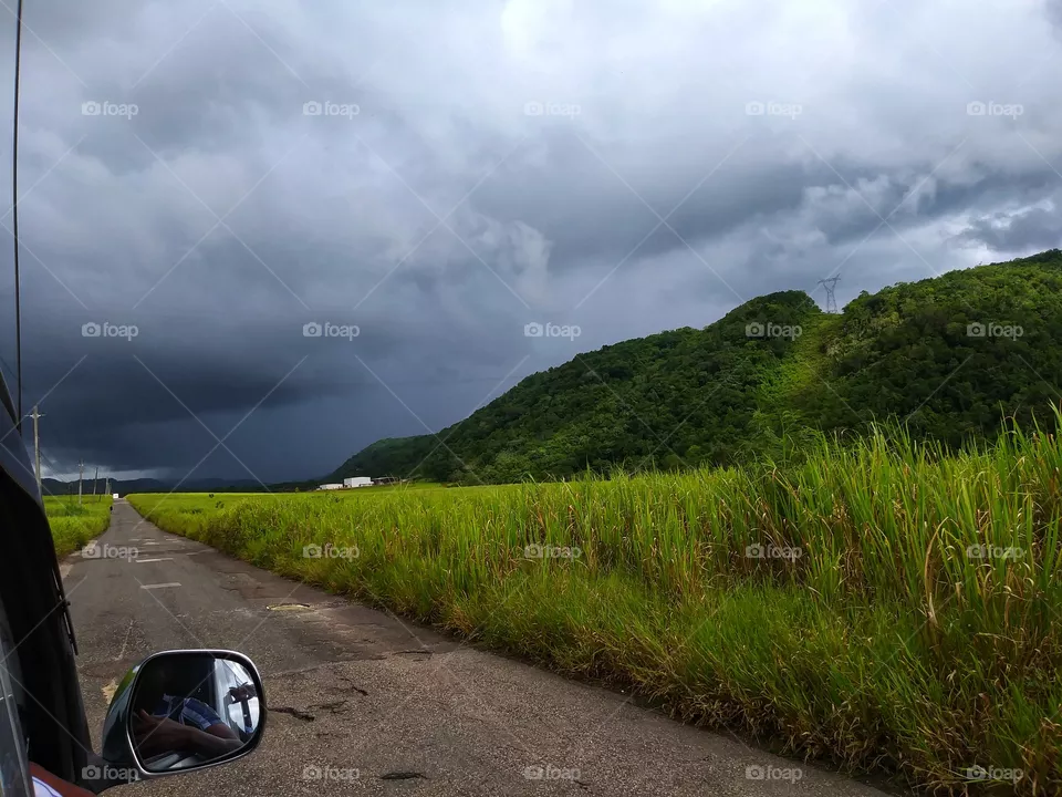 driving into a Storm on a long road