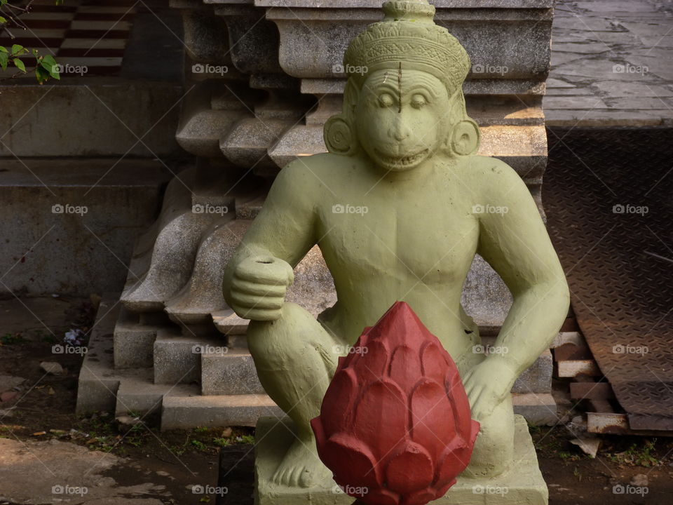 Temple Monkey statue