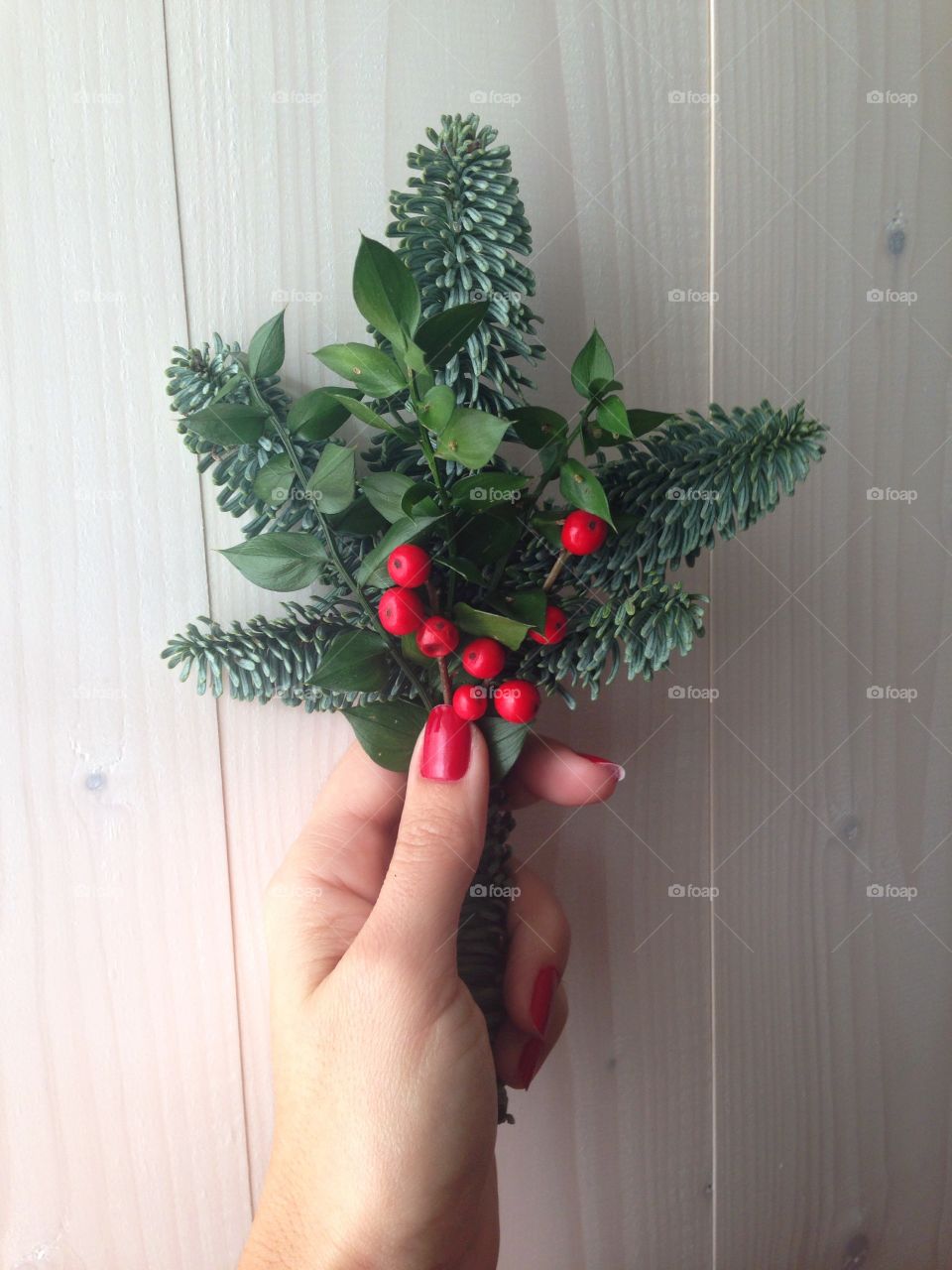 Woman holding christmas decoration