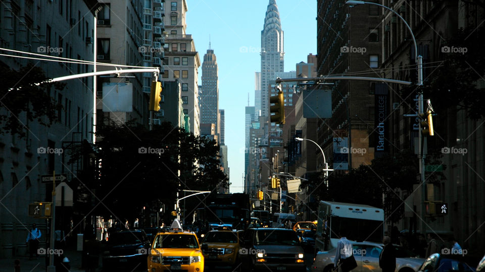 new york city street car skyscraper by shotmaker