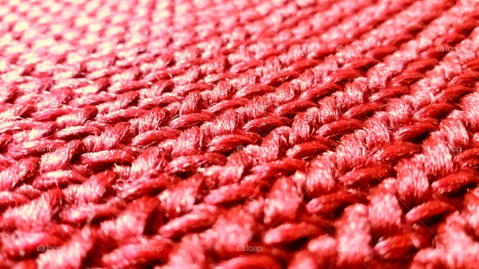 Close-up of a red wool