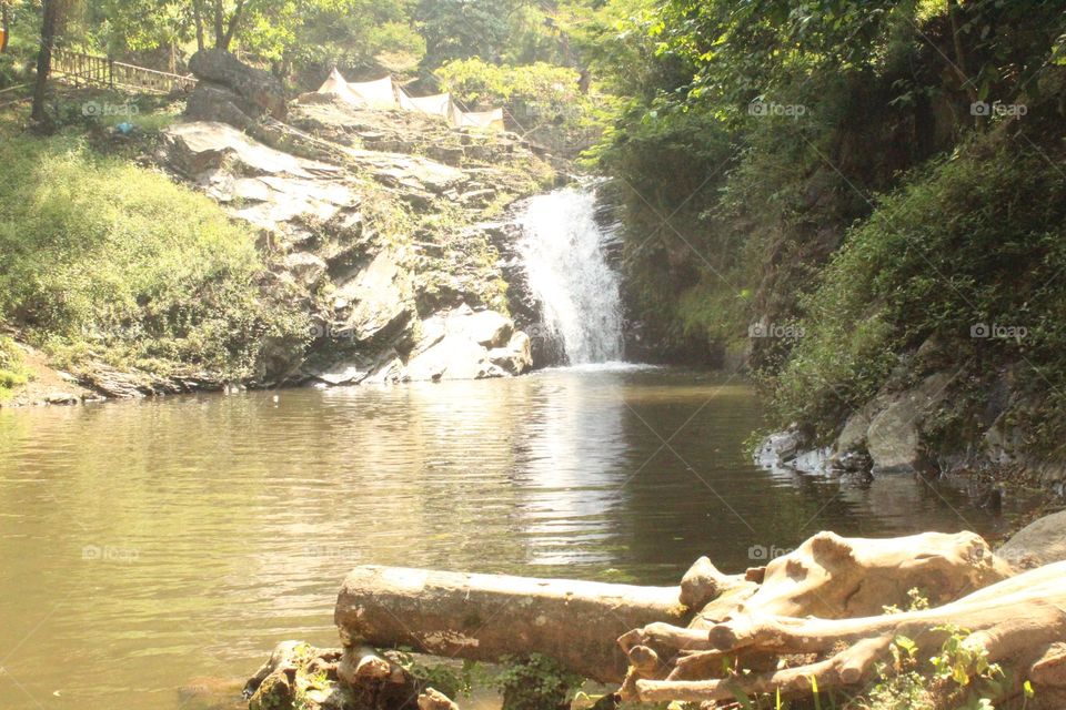 flowing river water with ponds