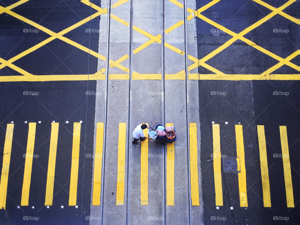 Looking down on traffic