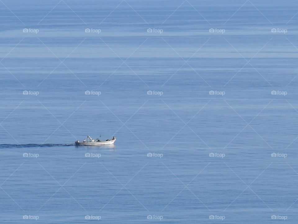 the boat crosses the sea