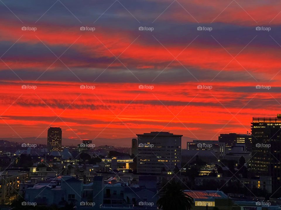Beautiful sunrise in Westlake, Los Angeles California