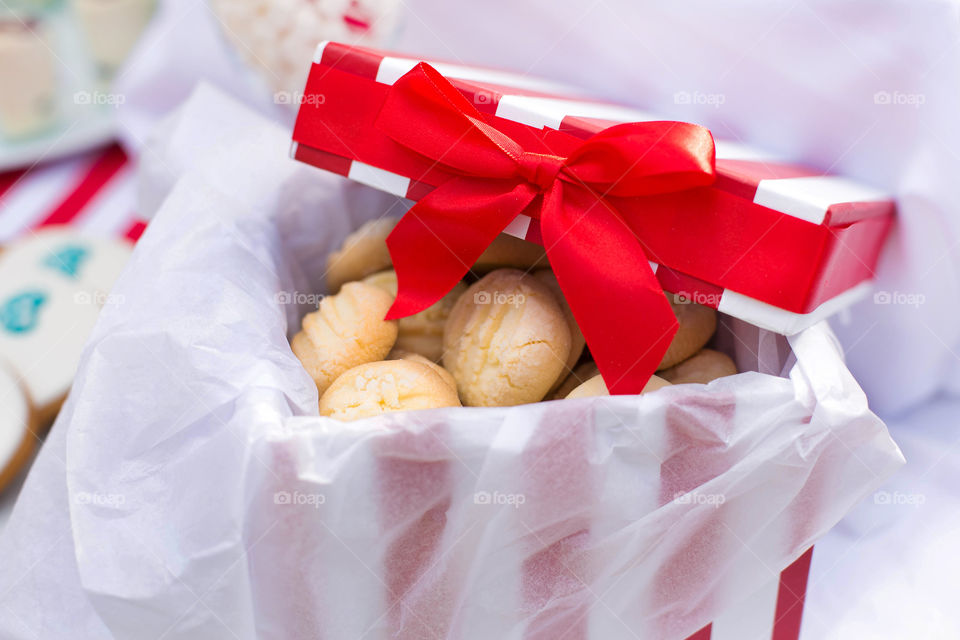 Foods on gift box