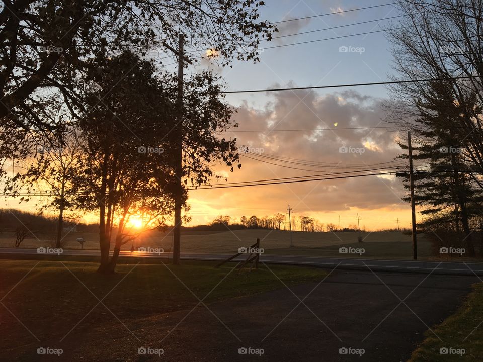 Sunrise over the hill 