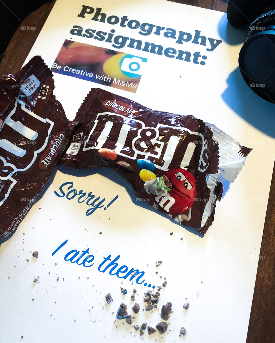 A photographer fails on their mission to capture M&Ms by scoffing the whole delicious lot! 