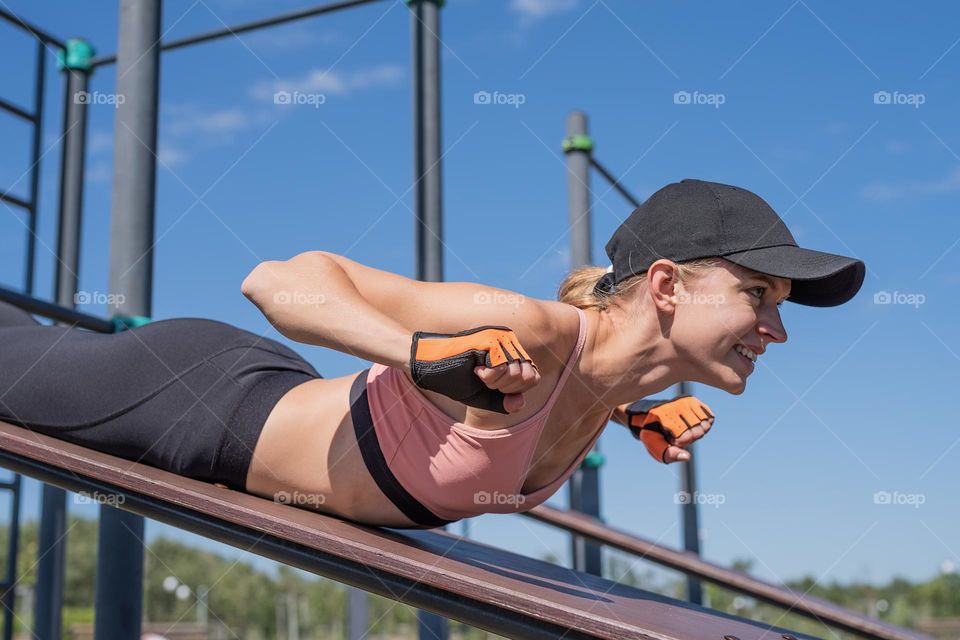 sportive woman working out