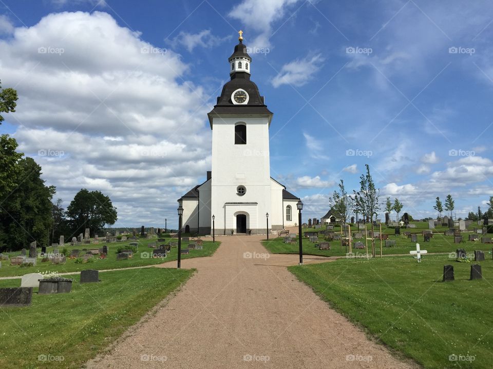 Skedevi church, Sweden. Visit at the Skedevi church with the cemetery 