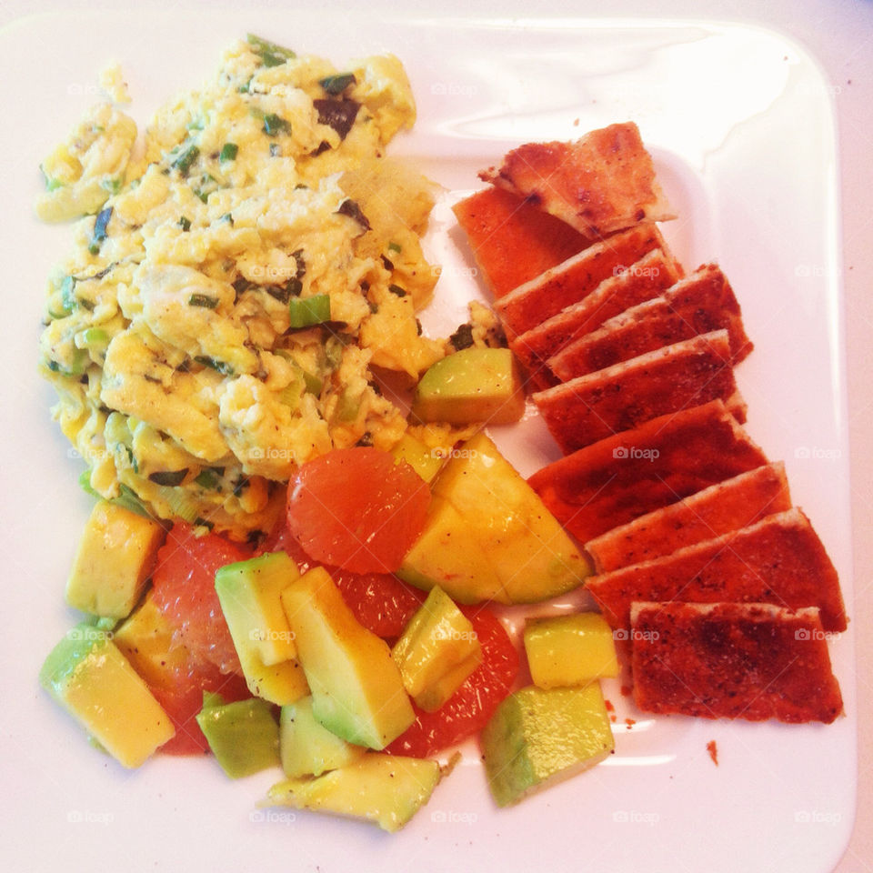 breakfast salad eggs avocado by percypiglet