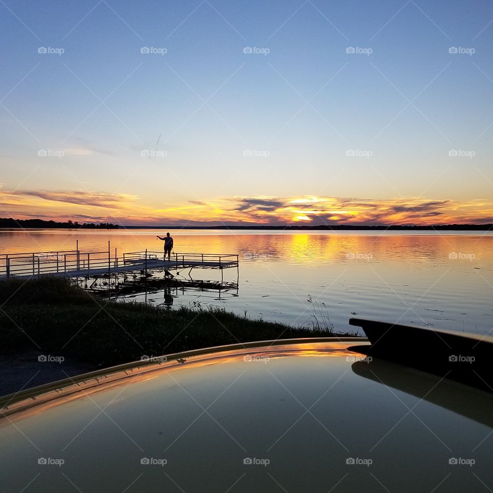 sweet sky lake fishing sunset
