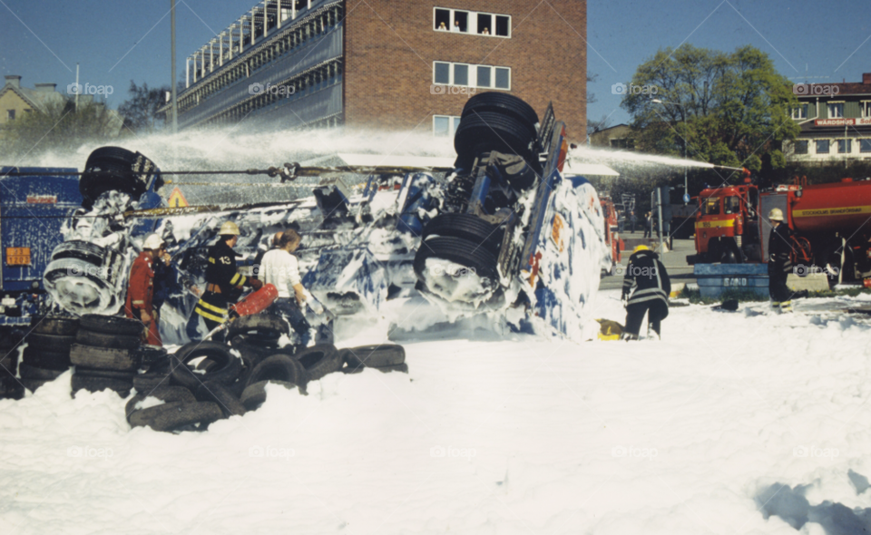 accident foam firetruck rescue by MagnusPm