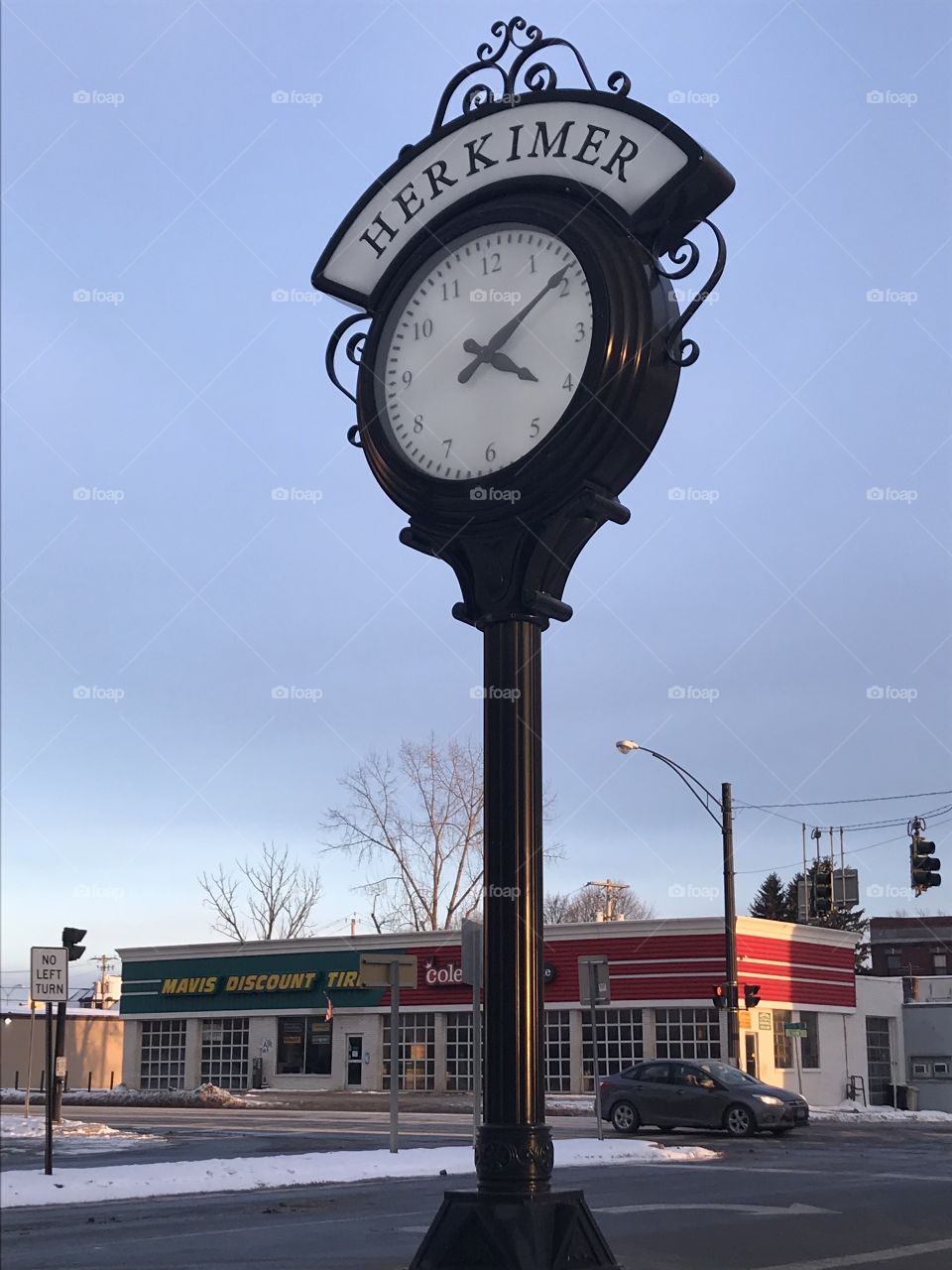 Vintage diner with clock 