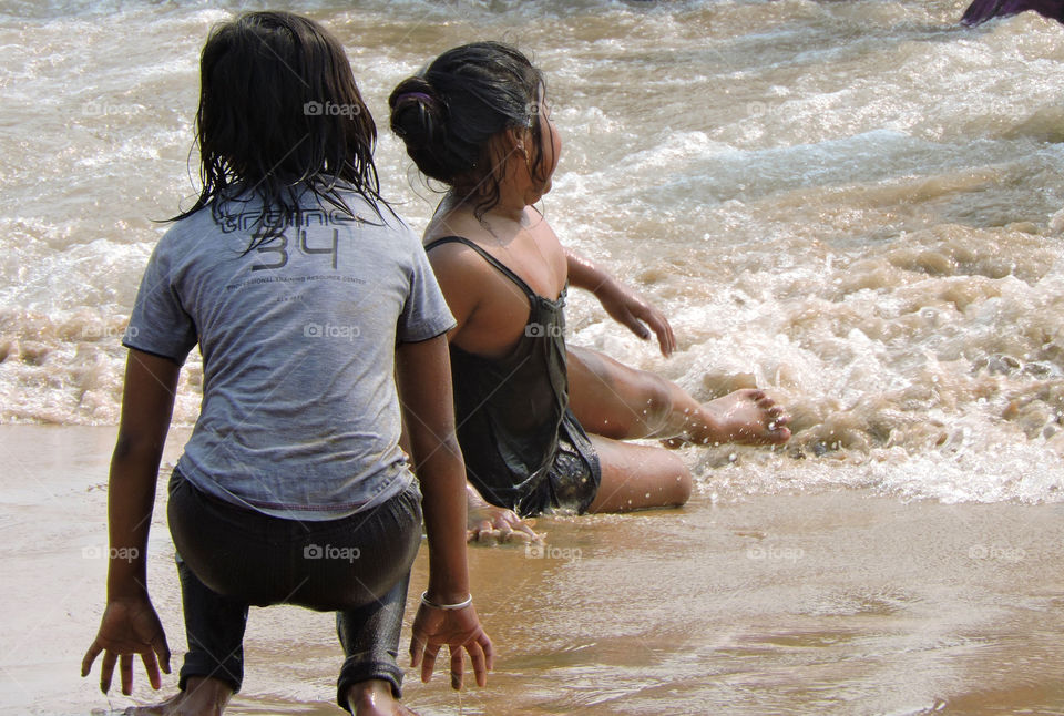 Enjoying the summer in the sea beach