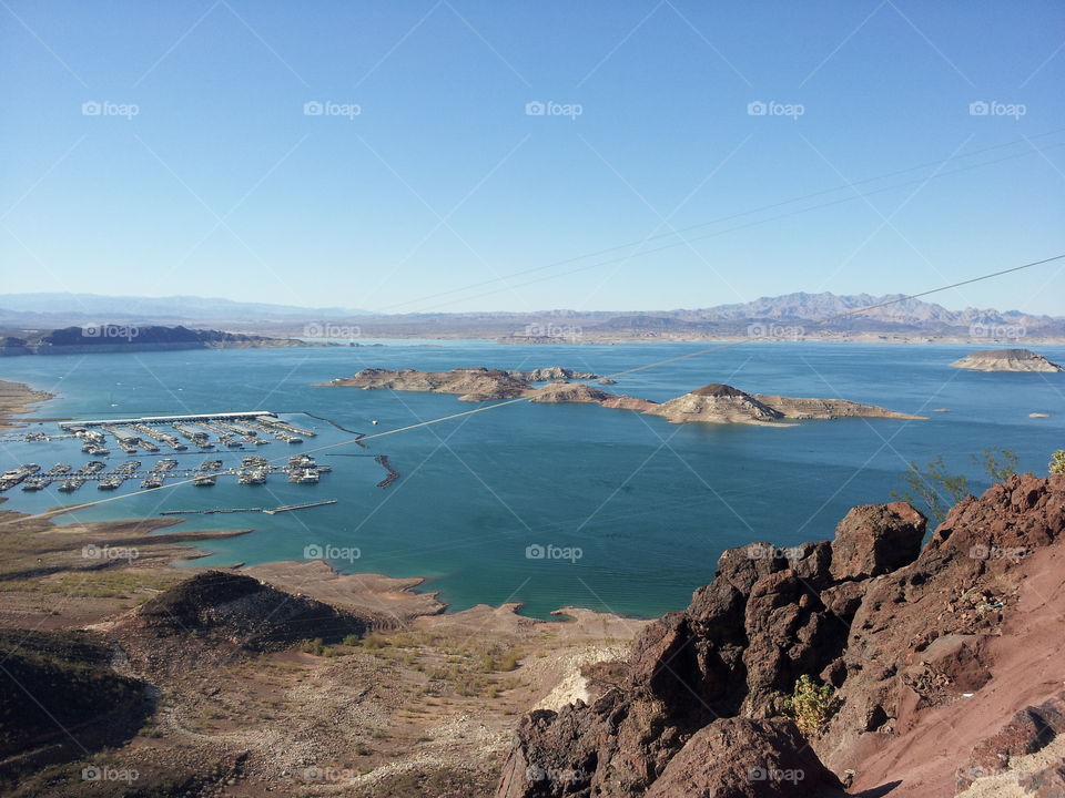 Scenic view of lake mead