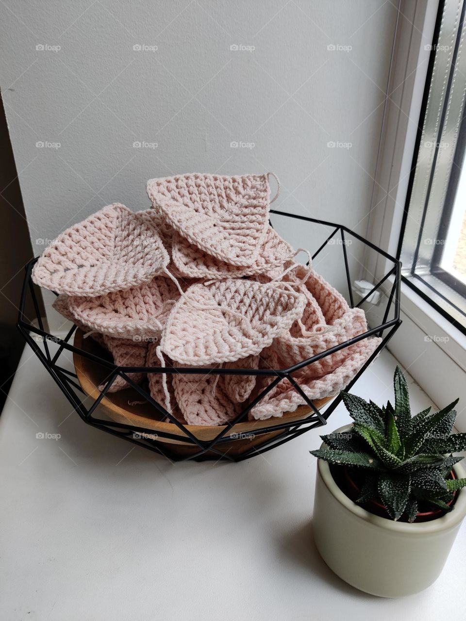 Patches of crochet blanket in progress