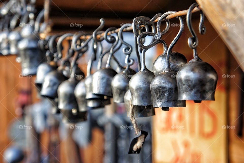 Close-up of silver bells